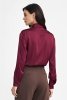 Nife Satynowa koszula body - bordo - K80
